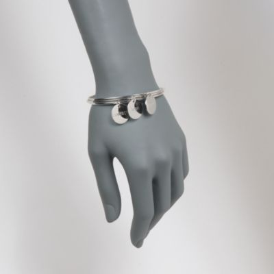 Set of Three Italian Message Charm Bangle Bracelets in Sterling Silver &mdash; Alt Image 2