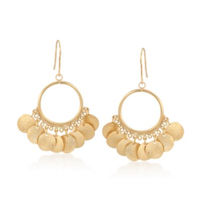 Italian 24kt Gold Over Sterling Chandelier Hoop Earrings &mdash; Alt Image 1