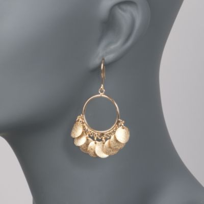 Italian 24kt Gold Over Sterling Chandelier Hoop Earrings &mdash; Alt Image 2