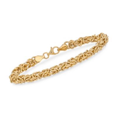 Italian 14kt Yellow Gold Open Byzantine Bracelet &mdash; Alt Image 1