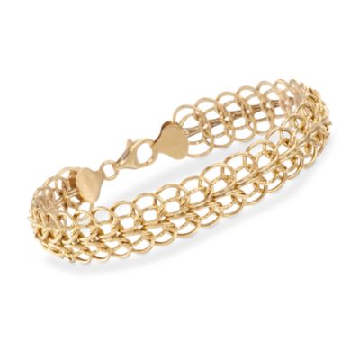 Italian 14kt Yellow Gold Circle Link Bracelet &mdash; Alt Image 1