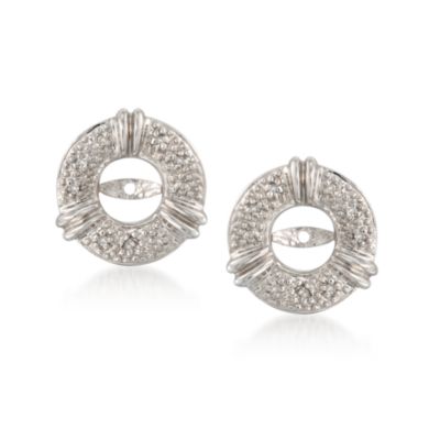 Diamond Earring Jackets in Sterling Silver &mdash; Alt Image 1