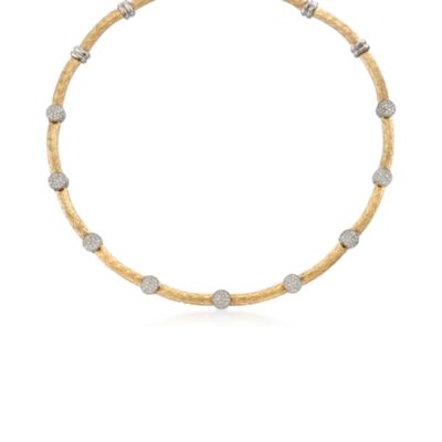 C. 1990 Vintage 1.50 ct. t.w. Diamond Station Necklace in 14kt Two-Tone Gold. 15.5" &mdash; Alt Image 1