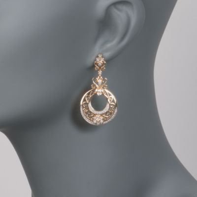 .30 ct. t.w. Diamond Scroll Drop Earrings in 18kt Gold Over Sterling &mdash; Alt Image 2