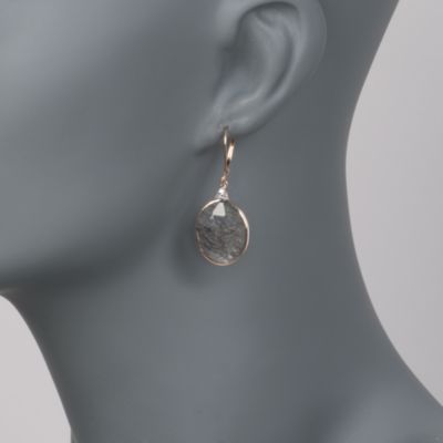 Tourmalinated Quartz and .11 ct. t.w. Diamond Drop Earrings in 14kt Yellow Gold &mdash; Alt Image 2