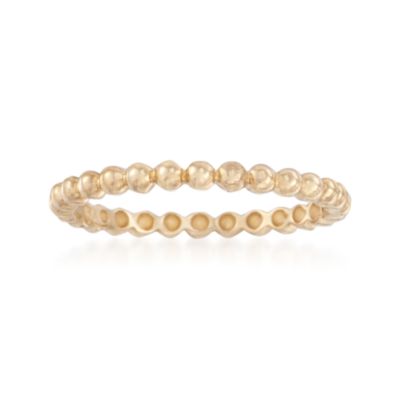 Beaded 14kt Yellow Gold Stacking Ring &mdash; Alt Image 1