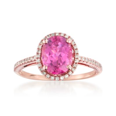 1.95 Carat Pink Tourmaline and .20 ct. t.w. Diamond Ring in 14kt Rose Gold &mdash; Alt Image 1