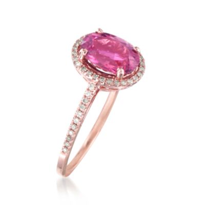 1.95 Carat Pink Tourmaline and .20 ct. t.w. Diamond Ring in 14kt Rose Gold &mdash; Alt Image 3