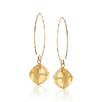 7.20 ct. t.w. Citrine Drop Earrings in 14kt Yellow Gold &mdash; Alt Image 1