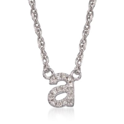 Diamond Initial Pendant Necklace in Sterling Silver. 18" &mdash; Alt Image 1