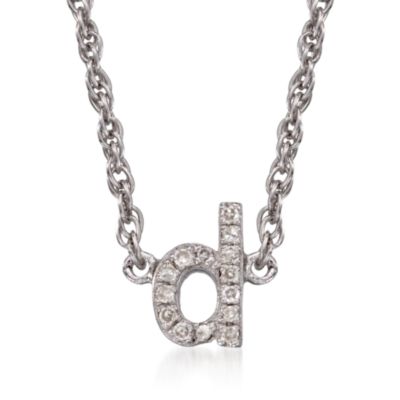 Diamond Initial Pendant Necklace in Sterling Silver. 18" &mdash; Alt Image 6