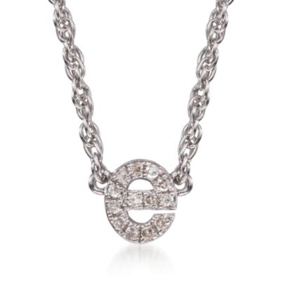 Diamond Initial Pendant Necklace in Sterling Silver. 18" &mdash; Alt Image 7