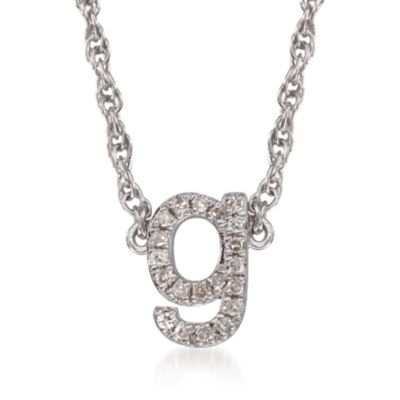 Diamond Initial Pendant Necklace in Sterling Silver. 18" &mdash; Alt Image 9