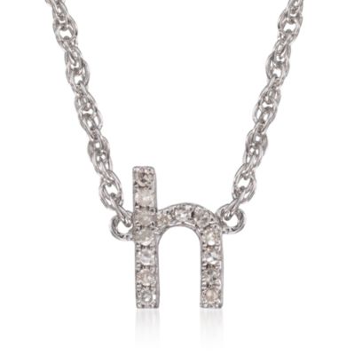 Diamond Initial Pendant Necklace in Sterling Silver. 18" &mdash; Alt Image 10