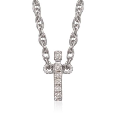 Diamond Initial Pendant Necklace in Sterling Silver. 18" &mdash; Alt Image 11