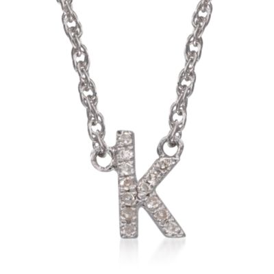 Diamond Initial Pendant Necklace in Sterling Silver. 18" &mdash; Alt Image 13