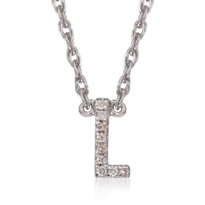 Diamond Initial Pendant Necklace in Sterling Silver. 18" &mdash; Alt Image 14