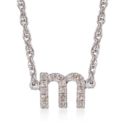 Diamond Initial Pendant Necklace in Sterling Silver. 18" &mdash; Alt Image 15