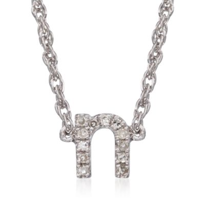 Diamond Initial Pendant Necklace in Sterling Silver. 18" &mdash; Alt Image 16