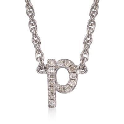 Diamond Initial Pendant Necklace in Sterling Silver. 18" &mdash; Alt Image 18
