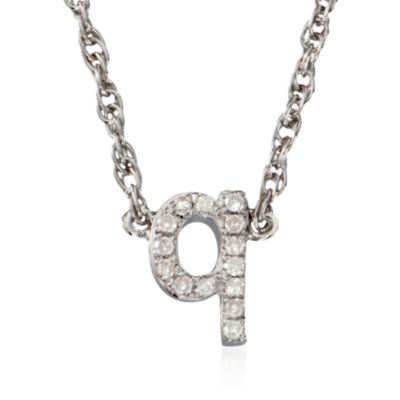 Diamond Initial Pendant Necklace in Sterling Silver. 18" &mdash; Alt Image 19