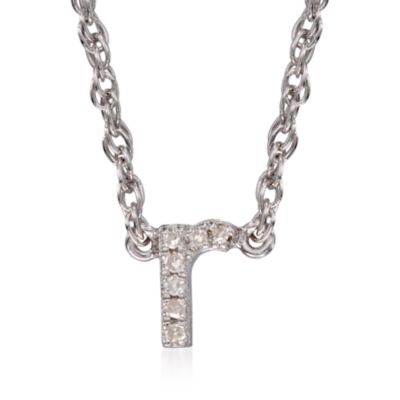 Diamond Initial Pendant Necklace in Sterling Silver. 18" &mdash; Alt Image 20