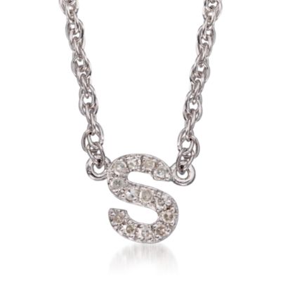 Diamond Initial Pendant Necklace in Sterling Silver. 18" &mdash; Alt Image 21