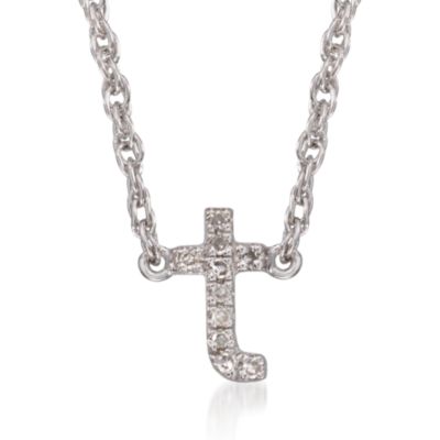 Diamond Initial Pendant Necklace in Sterling Silver. 18" &mdash; Alt Image 22