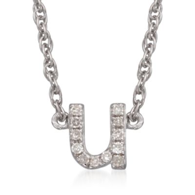 Diamond Initial Pendant Necklace in Sterling Silver. 18" &mdash; Alt Image 23