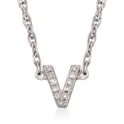 Diamond Initial Pendant Necklace in Sterling Silver. 18" &mdash; Alt Image 24
