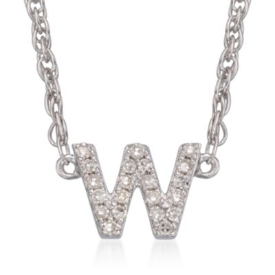 Diamond Initial Pendant Necklace in Sterling Silver. 18" &mdash; Alt Image 25