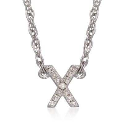 Diamond Initial Pendant Necklace in Sterling Silver. 18" &mdash; Alt Image 26