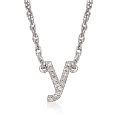 Diamond Initial Pendant Necklace in Sterling Silver. 18" &mdash; Alt Image 27