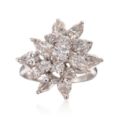 C. 2000 Vintage 2.45 ct. t.w. Diamond Cluster Ring in 14kt White Gold. Size 5 &mdash; Alt Image 1