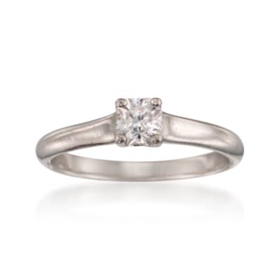 C. 1999 Vintage Tiffany Jewelry .30 Carat Certified Diamond Solitaire Ring in Platinum. Size 5 &mdash; Alt Image 1