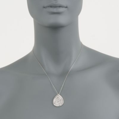 2.25 ct. t.w. Baguette and Round Diamond Teardrop Necklace in 14kt White Gold. 18" &mdash; Alt Image 2