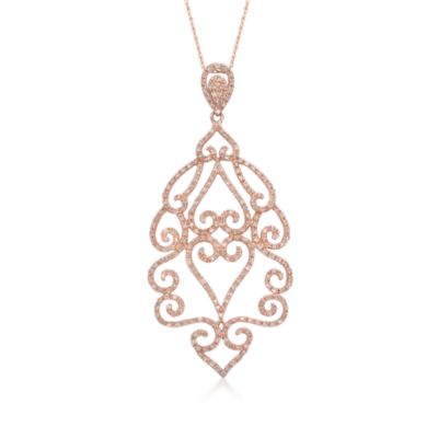 .82 ct. t.w. Diamond Scrollwork Necklace in 14kt Rose Gold. 18" &mdash; Alt Image 1