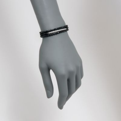 Set of Three Black Onyx Bracelets With .25 ct. t.w. CZs in Sterling Silver &mdash; Alt Image 2