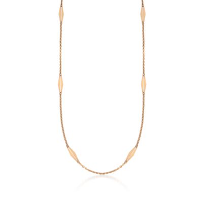 C. 1960 Vintage 14kt Yellow Gold Fancy Link Cable Necklace With Stations. 24" &mdash; Alt Image 1