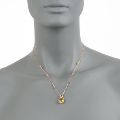 5.35 ct. t.w. Citrine and .10 ct. t.w. Diamond Pendant Necklace in 14kt Yellow Gold &mdash; Alt Image 3