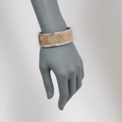 C. 1990 Vintage 2.10 ct. t.w. Wide Diamond Bracelet in 18kt Two-Tone Gold. 7" &mdash; Alt Image 2
