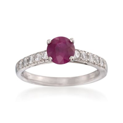 1.16 Carat Ruby and .34 ct. t.w. Diamond Ring in Palladium &mdash; Alt Image 1