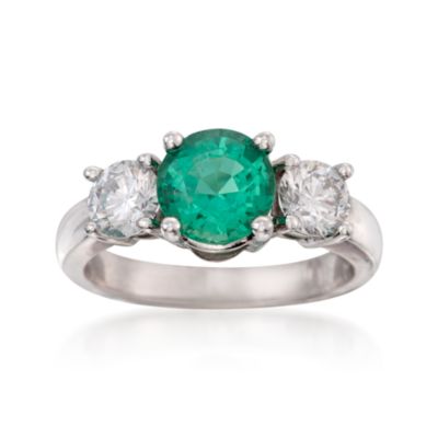 1.47 Carat Emerald and 1.00 ct. t.w. Diamond Ring in Platinum &mdash; Alt Image 1