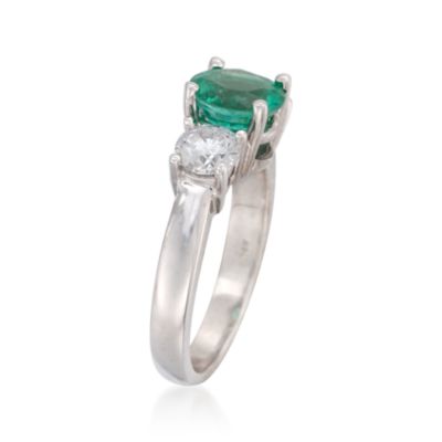 1.47 Carat Emerald and 1.00 ct. t.w. Diamond Ring in Platinum &mdash; Alt Image 3
