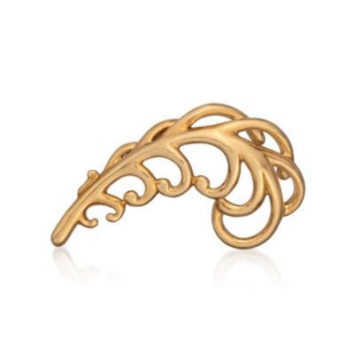 C. 1980 Vintage Tiffany Jewelry and Paloma Picasso 18kt Yellow Gold Fern Pin &mdash; Alt Image 1