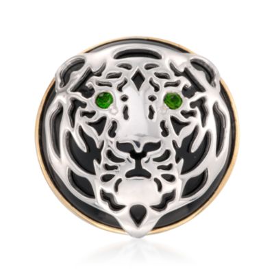 Black Onyx Tiger Ring in Two-Tone &mdash; Alt Image 1