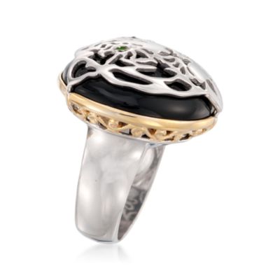 Black Onyx Tiger Ring in Two-Tone &mdash; Alt Image 3