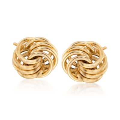 Italian 14kt Yellow Gold Knot Earrings &mdash; Alt Image 1