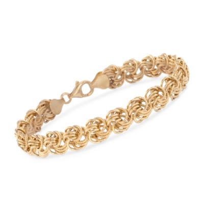 Italian 14kt Yellow Gold Rosette-Link Bracelet &mdash; Alt Image 1