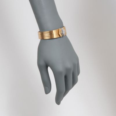 C. 1960 Vintage .75 ct. t.w. Wide Mesh Diamond Bracelet in 18kt Yellow Gold. 7" &mdash; Alt Image 2